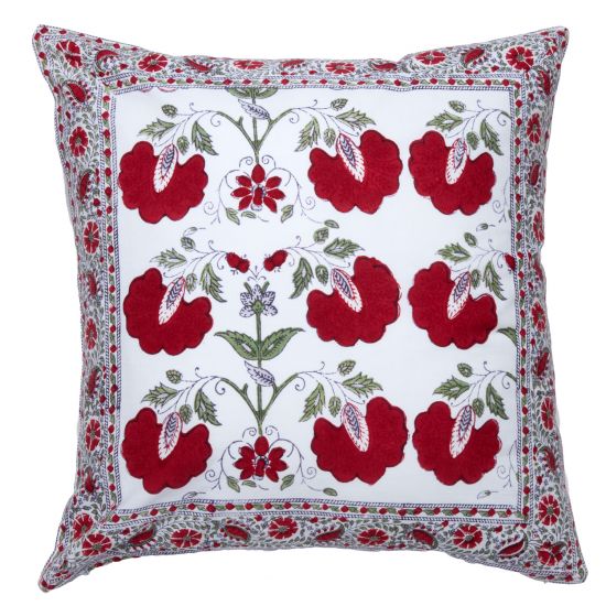 Janvi Reversible Pillow Cover - Red